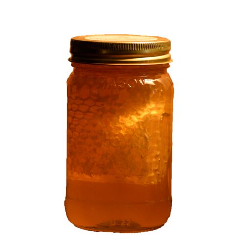 Mason Pint Jar of Chunk Honey